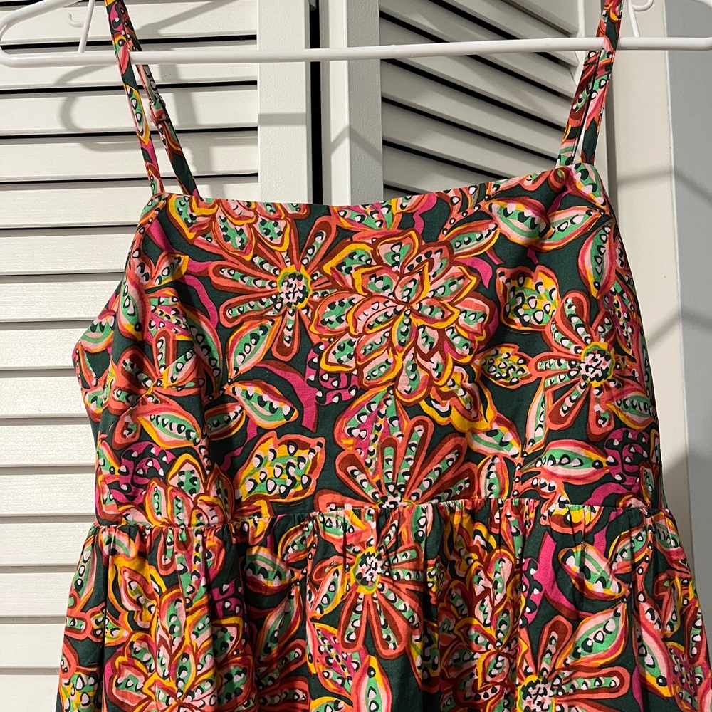 NWOT J. Crew Reimagined Floral Tiered Midi Size 4 pockets vacation ready cotton - Picture 8 of 9